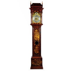Queen Anne Red Japanned Tortoiseshell Longcase Clock