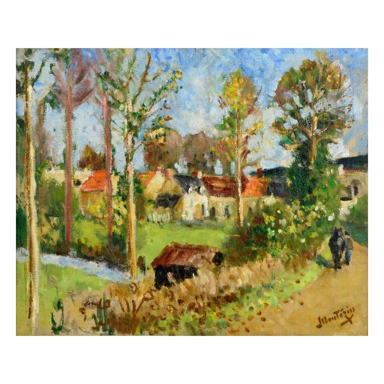 A sunny afternoon in rural France and a man walks his horse home after a mornings work in the fields. An enlightening work by a man who’s style was a continuation of that of the Impressionists, distinguished by spontaneity of brushwork and a clarity