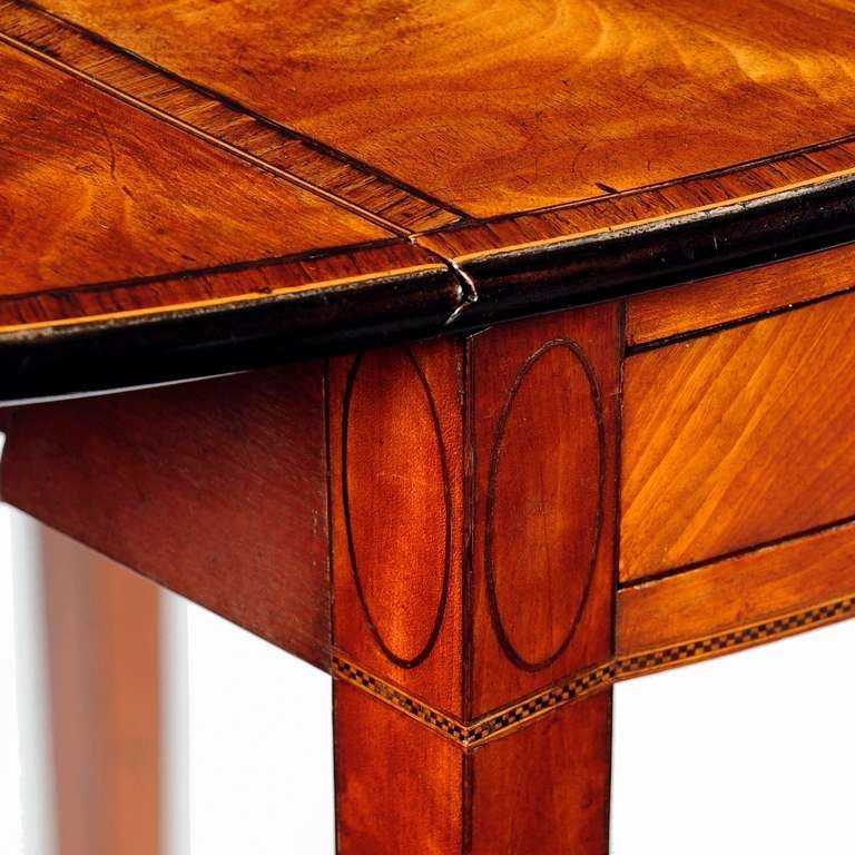 18th Century and Earlier Sheraton Period Satinwood & Tulipwood Banded Pembroke Table