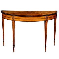 Sheraton Period Satinwood Pier Table In The Manner Of William Moore Of Dublin