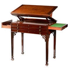 George III Chippendale period mahogany architects table