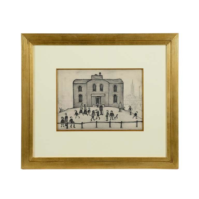 An old house stands amongst a busy throng of people with a back drop of the city of Manchester, artistically observed at the whilst at the pinnacle of his career by Britain’s greatest 20th century artist - L.S. Lowry. 

Born in Rusholme,