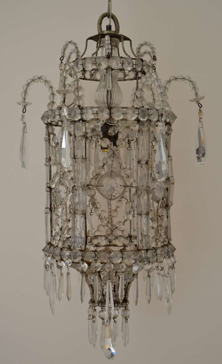 19th Century Crystal Lantern, Spain