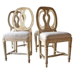 Antique Set of Four 18th Century Swedish Gustavian Period Chairs