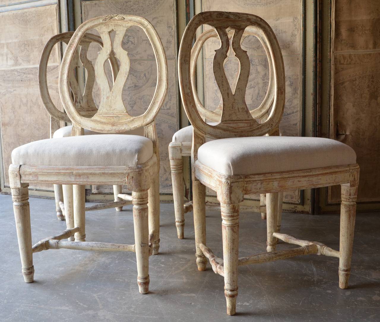 Set of Four 18th Century Swedish Gustavian Period Chairs