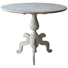 19th Century Large Swedish Oval Pedestal Table