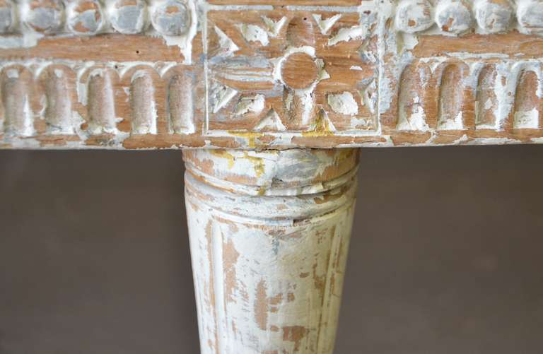 19th Century Swedish Gustavian Bench with Antique Linen