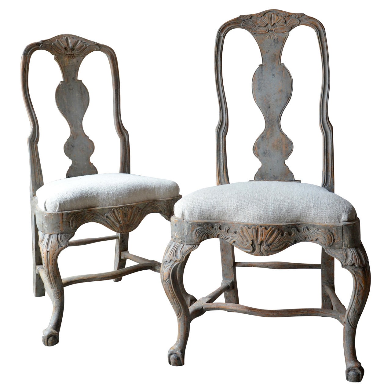 Pair of 18th Century Swedish Rococo Period Chairs