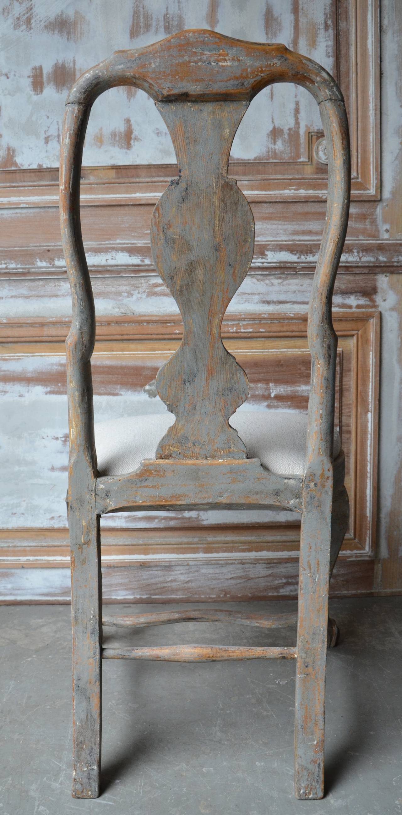 Hand-Carved Pair of 18th Century Swedish Rococo Period Chairs