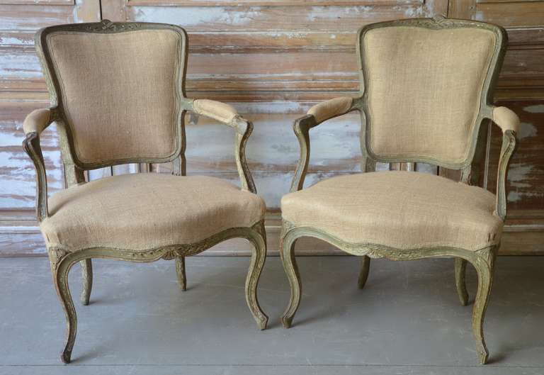 Pair of 19th Century Italian Cabriolet Armchairs