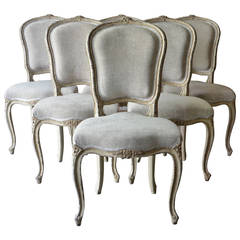 Set of Six French Louis XV Style Chairs