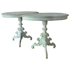 Pair of Swedish 19th Century Oval Pedestal Tables 4