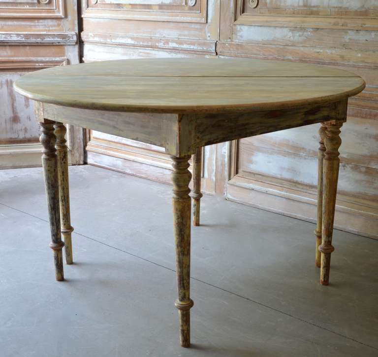 19th Century Swedish Demi Lune Tables In Good Condition In Charleston, SC