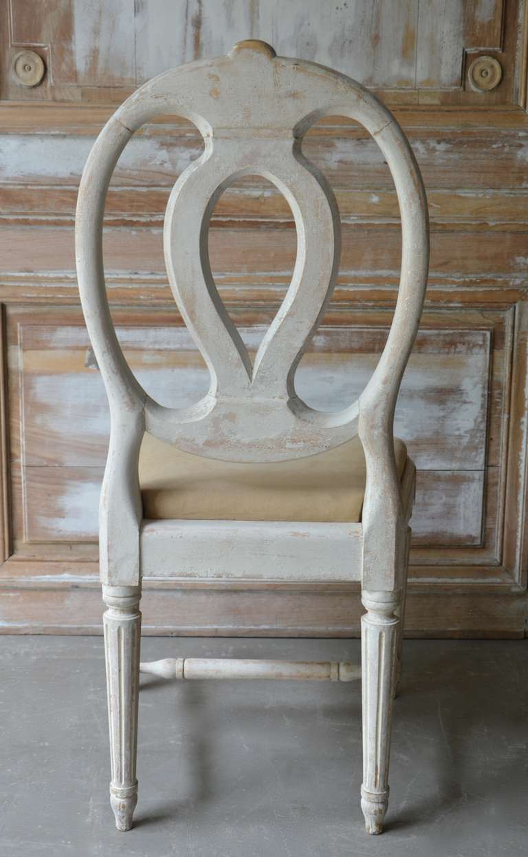Pine Set of Four 19th Century Swedish Medallion Back Chairs