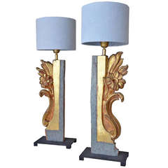 19th Century Fragments made into Table Lamps