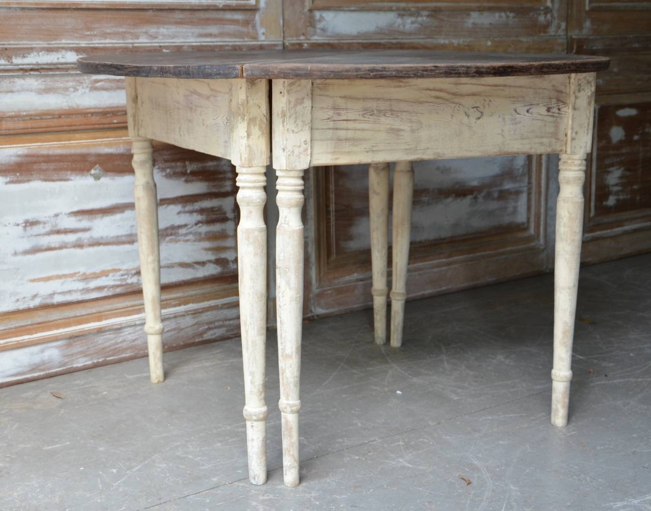 Pair of 19th Century Swedish Demilune Tables