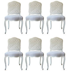 Set of Six French LXV Style Chairs with Cane Back