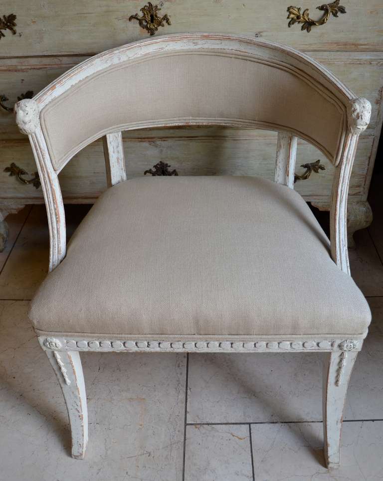 Pair of Swedish Barrel Back Chairs. Sweden circa 1860