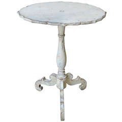 Oval Scalloped top Tripod Table. Sweden 19th century