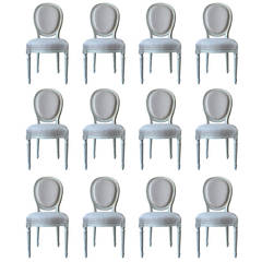 Set of 12 Louis XVI Style 19th Century Cabriolet Chairs Set of 12 Louis XVI Style 19th Century Cabriolet Chairs