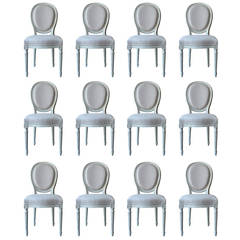 Set of 12 Louis XVI Style 19th Century Cabriolet Chairs