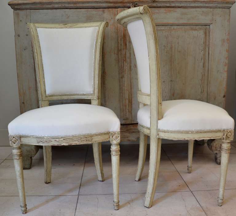 French Set of six 19th century Directoire Style Chairs