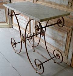 19th Century French Marble-Top Patisserie Table