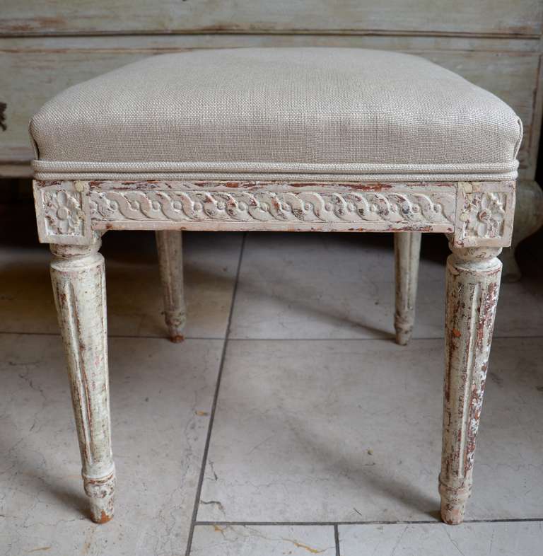 Pair of Gustavian Stools In Excellent Condition In Charleston, SC