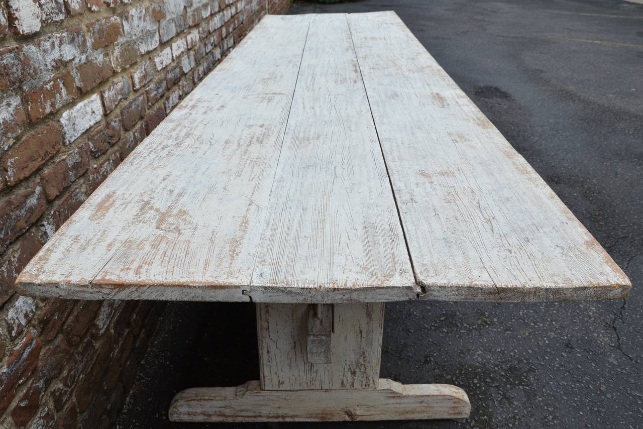 Hand-Crafted Large 18th Century Swedish Trestle Table