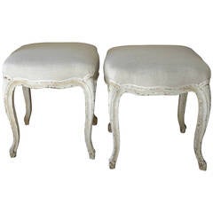 Pair of French Louis XV Style Painted Foot Stool 8