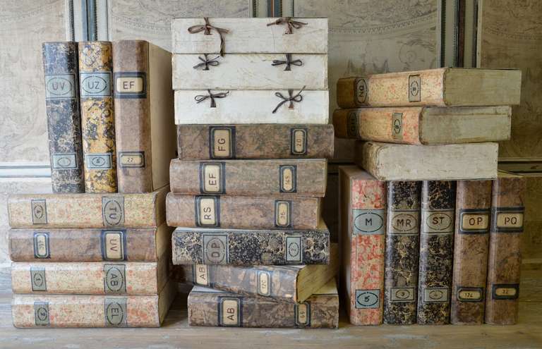 Italian Book Form Document Boxes circa 1920 -sold separately