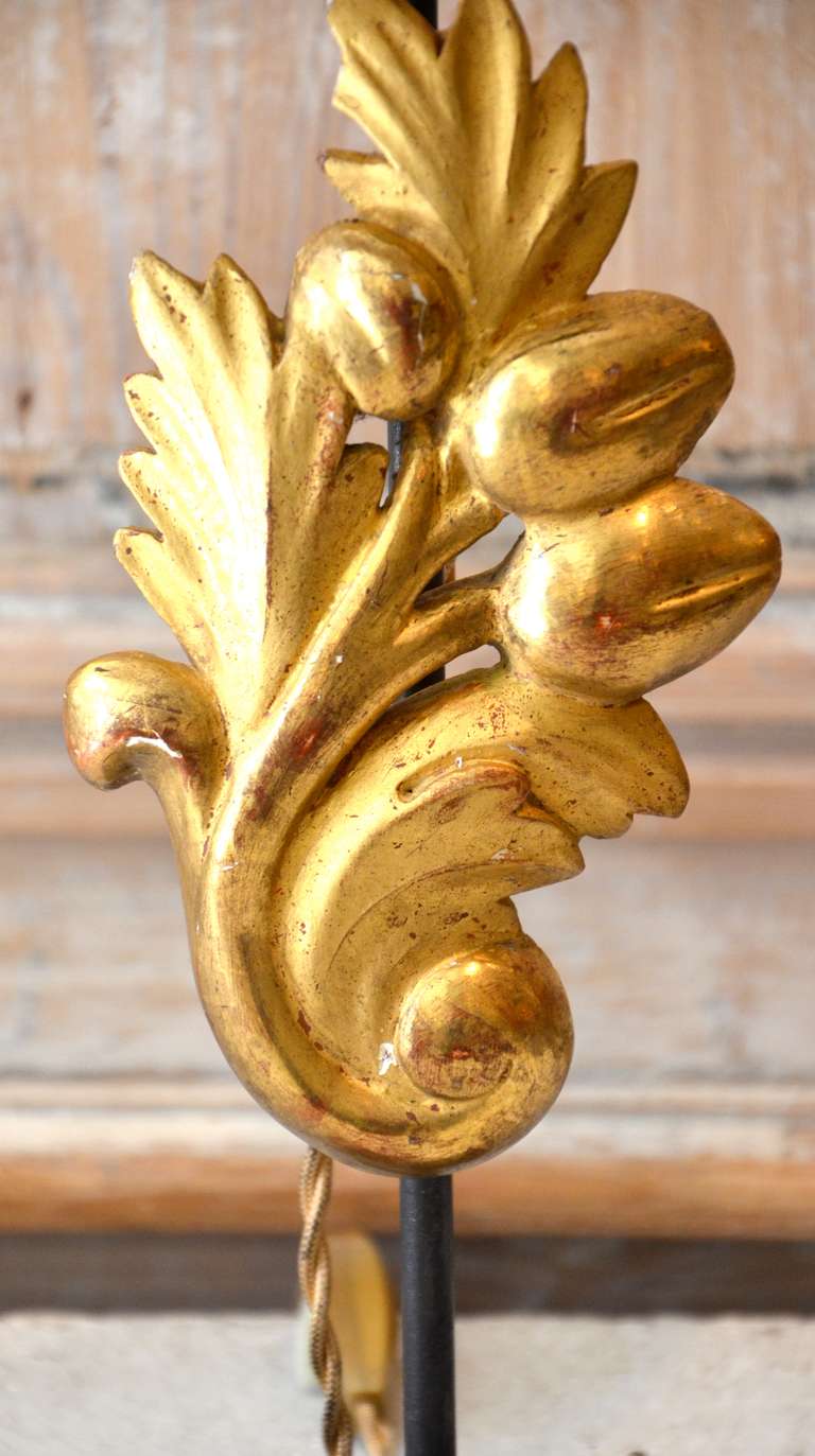 A Pair of 19th century French Architectural Gold Gilt Fragments as Lamps 1