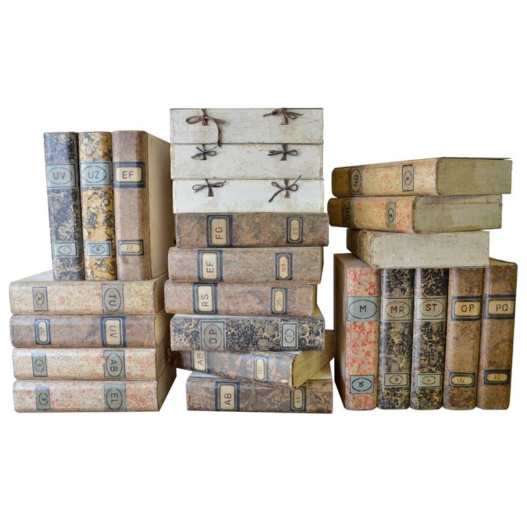 Italian Book Form Document Boxes circa 1920 -sold separately at 1stDibs