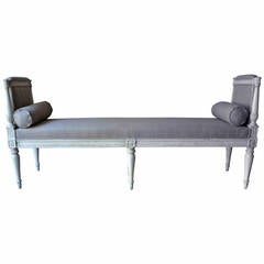 19th Century French Louis XVI Style Bench with Armrests