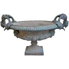 19th Century French Cast Iron Urn