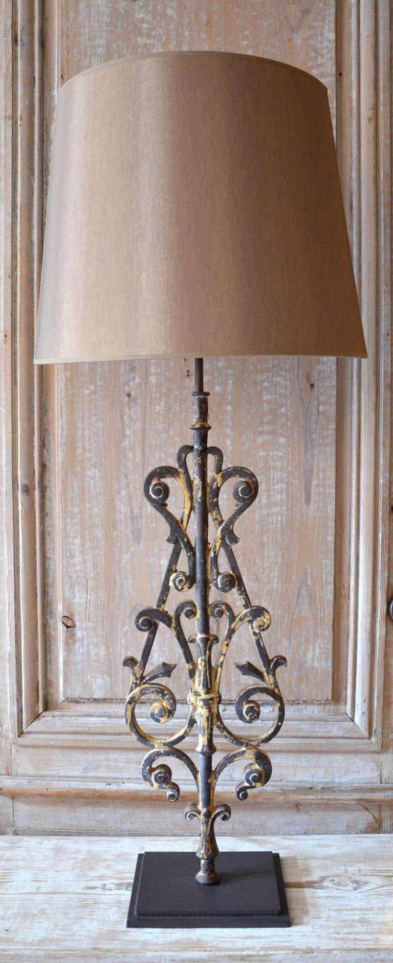 Pair of 19th century Architectural Iron Fragments as Lamps