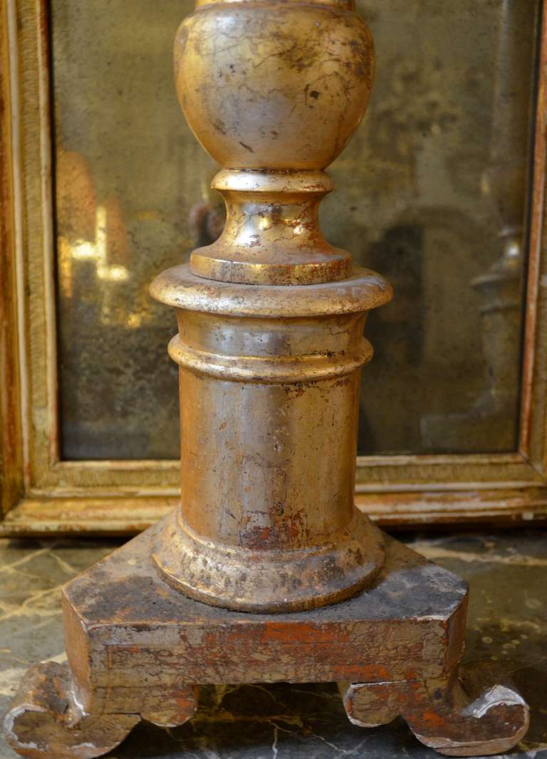 Pair of 19th century Italian Gold Gilt Candlesticks 2