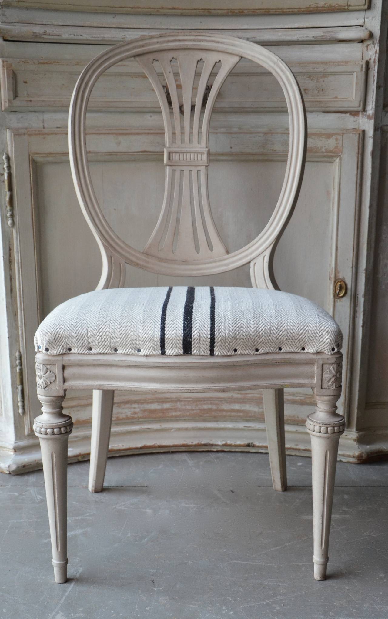 Set of Ten 19th Century Swedish Painted Wheatsheaf Dining Chairs