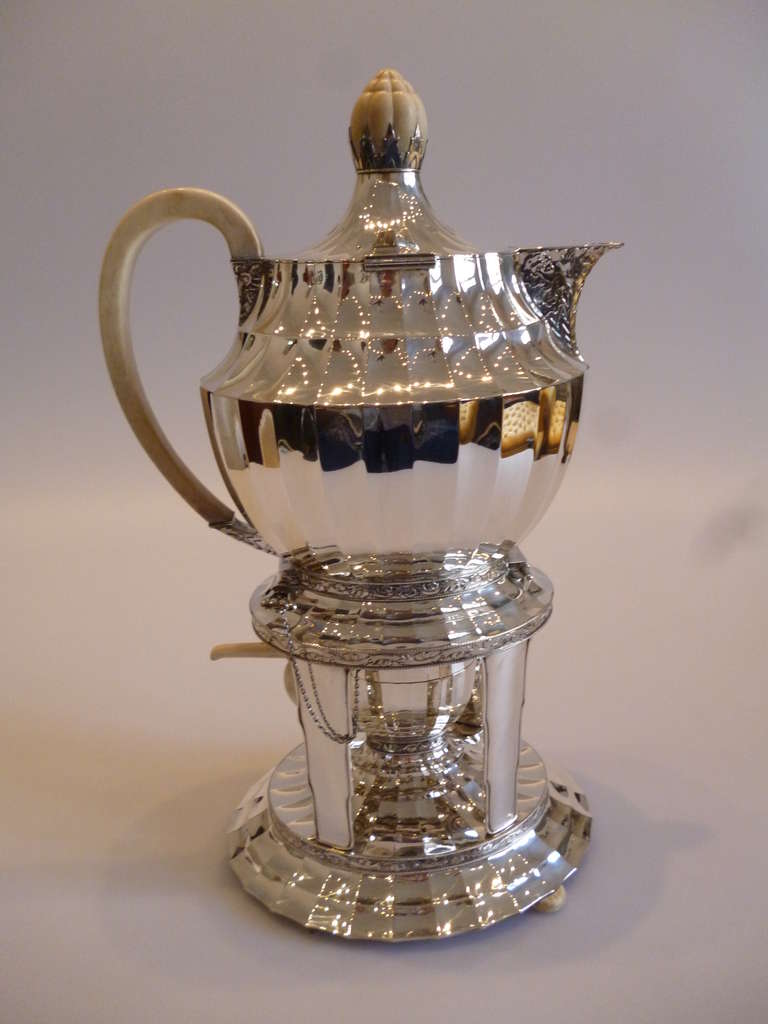 Jugendstil Extraordinary Silver and Ivory Tea and Coffee Set