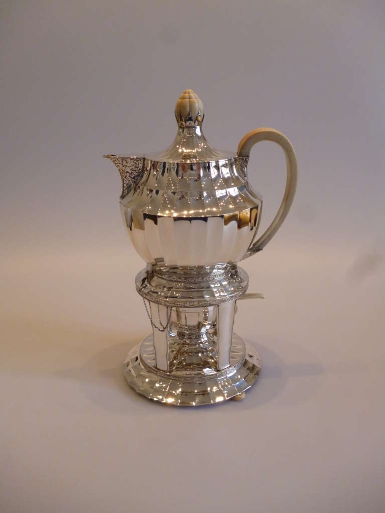 Austrian Extraordinary Silver and Ivory Tea and Coffee Set