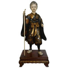 Antique Delightful Standing Woman Figure from Japan