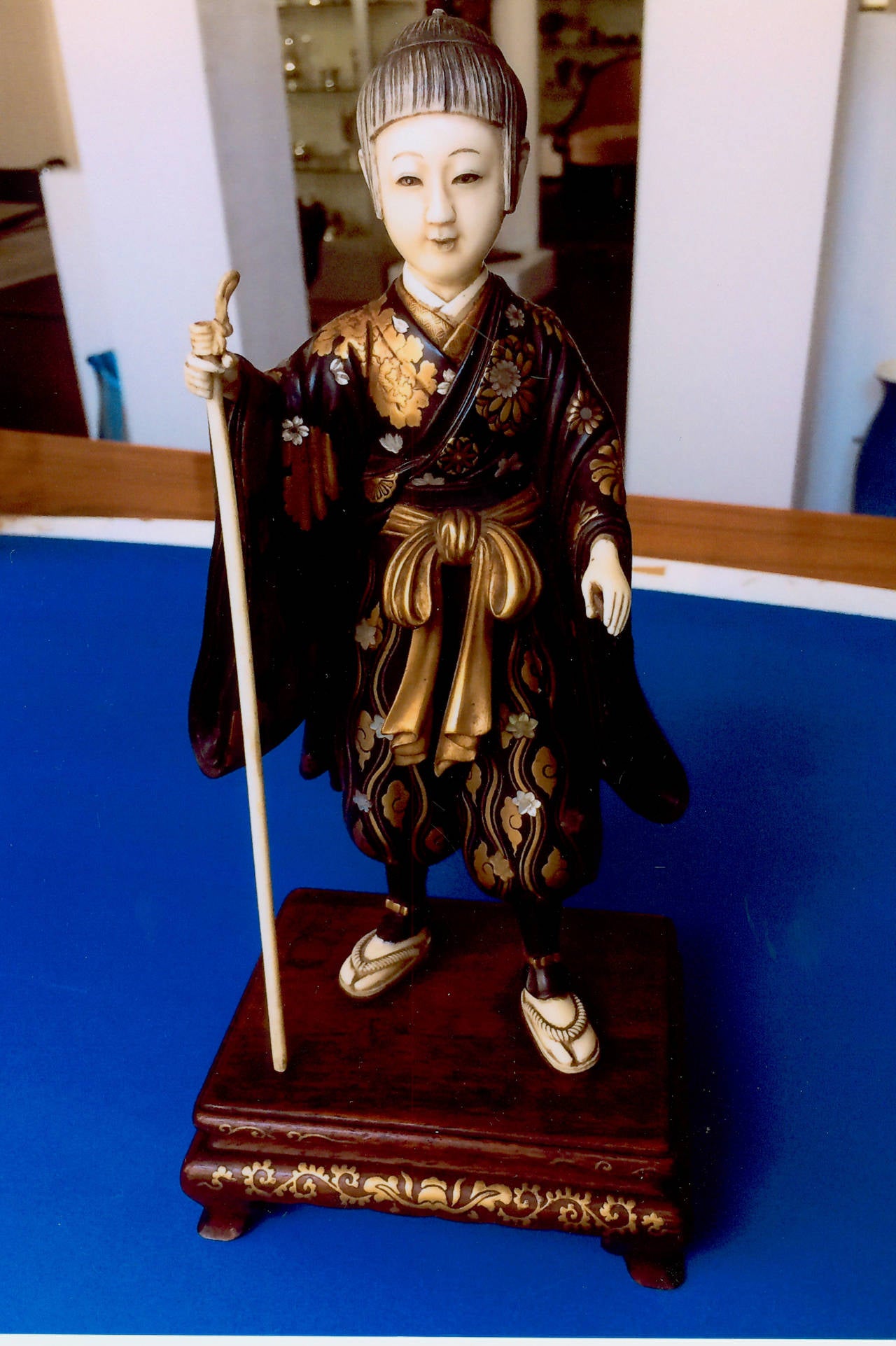 19th Century Delightful Standing Woman Figure from Japan