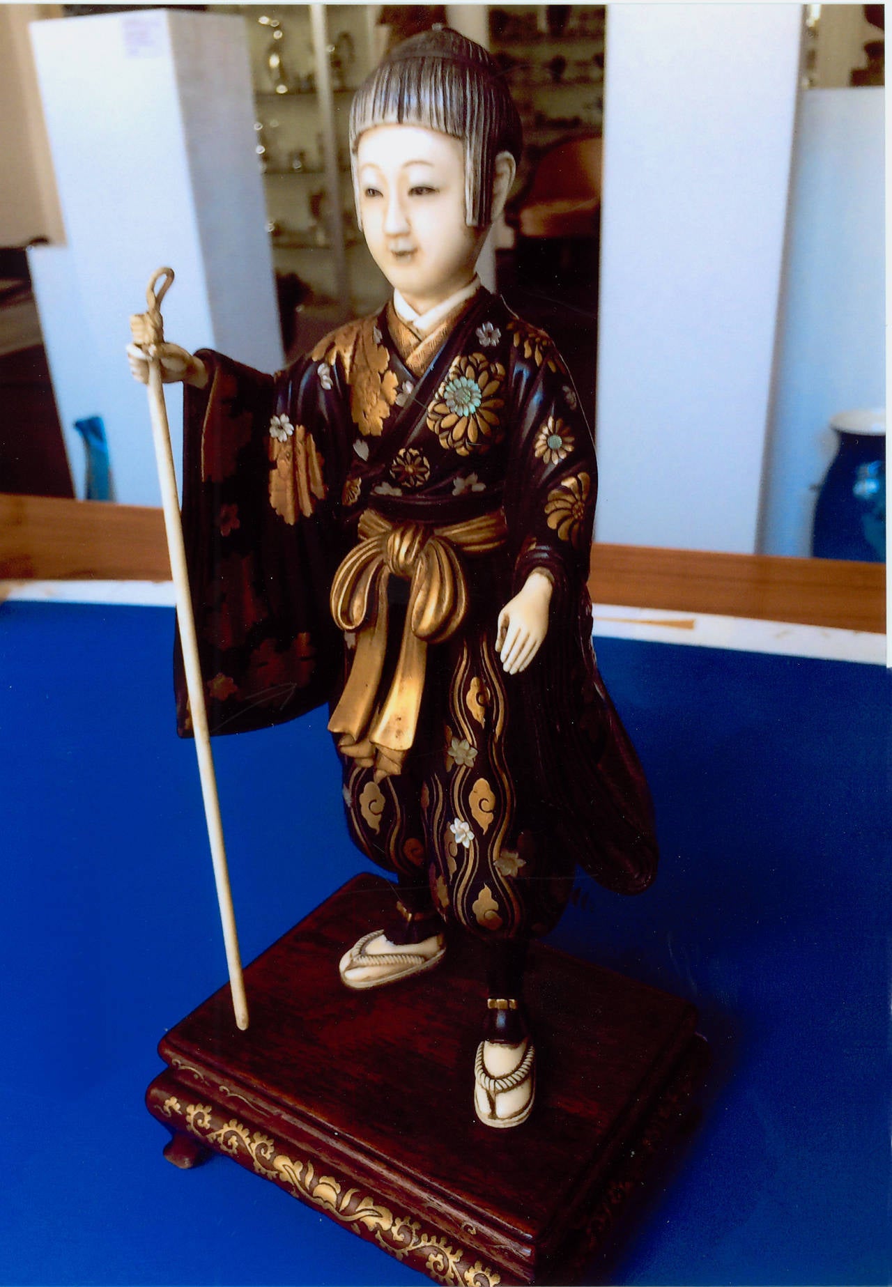 Gold Delightful Standing Woman Figure from Japan