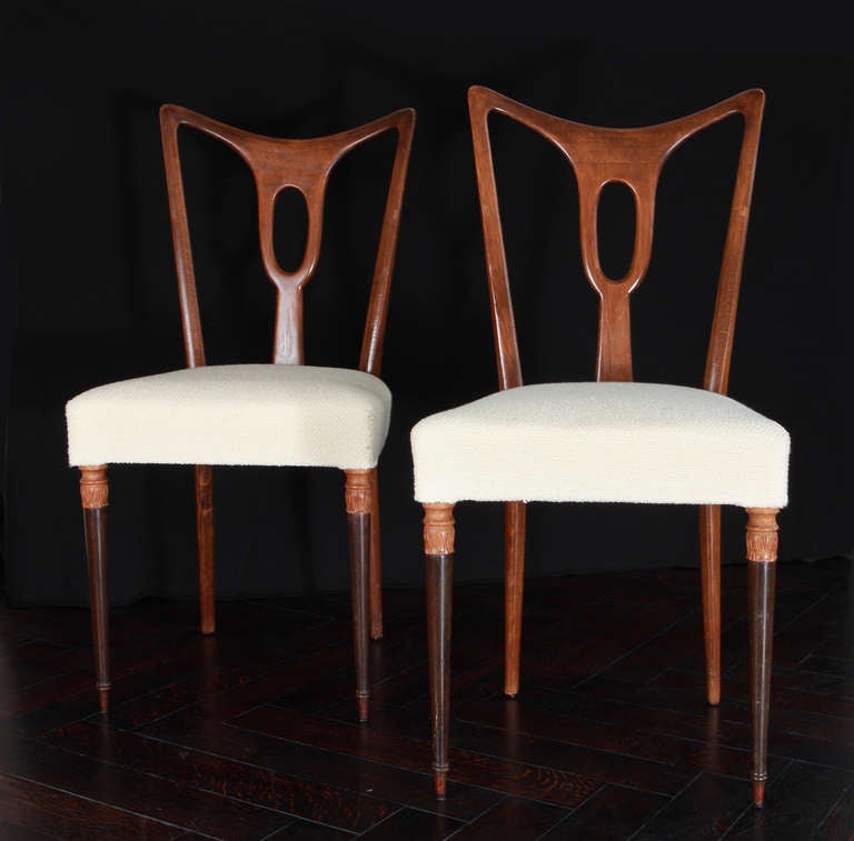 Mid-20th Century Set Of 6 Rosewood Dining Chairs Attributed to Guglielmo Ulrich