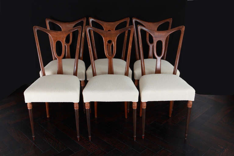 Set Of 6 Rosewood Dining Chairs Attributed to Guglielmo Ulrich In Fair Condition In Berlin, DE