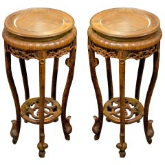 Pair Rosewood Plant Stands