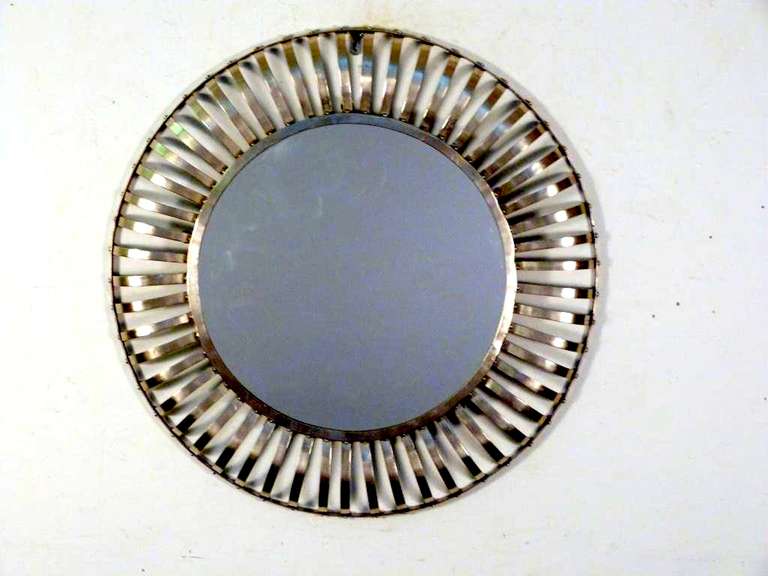 22 inch brushed steel Modern Mirror