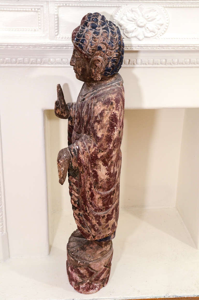 Chinese Statue of Buddha on Lotus Flower