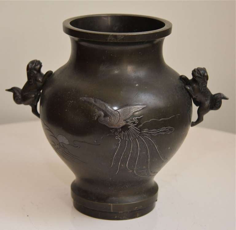 Antique Japanese Bronze Vase