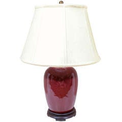 Chinese Oxblood Melon Shaped Jar as Table Lamp